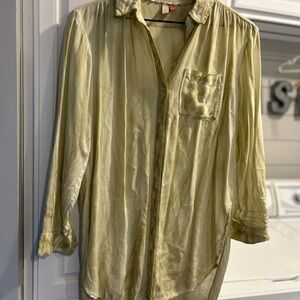 Pilcro Lace-Trim Top in Cream Anthropologie